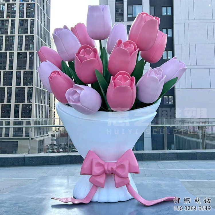 花朵雕塑生產(chǎn)，城區(qū)小品，郁金香花朵雕塑標(biāo)準(zhǔn)