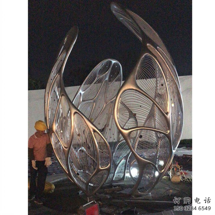 花朵雕塑精選，美陳雕塑，鏤空郁金香花朵雕塑訂做