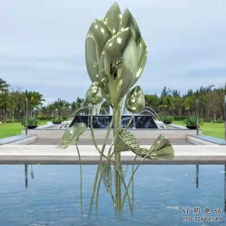 花朵雕塑指用，白鋼構(gòu)件，郁金香花朵雕塑廠家提供