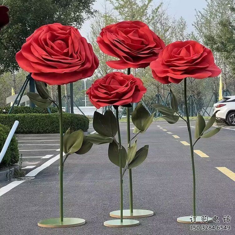 花朵月季雕塑供求，村標(biāo)概念，景觀月季花朵雕塑通用