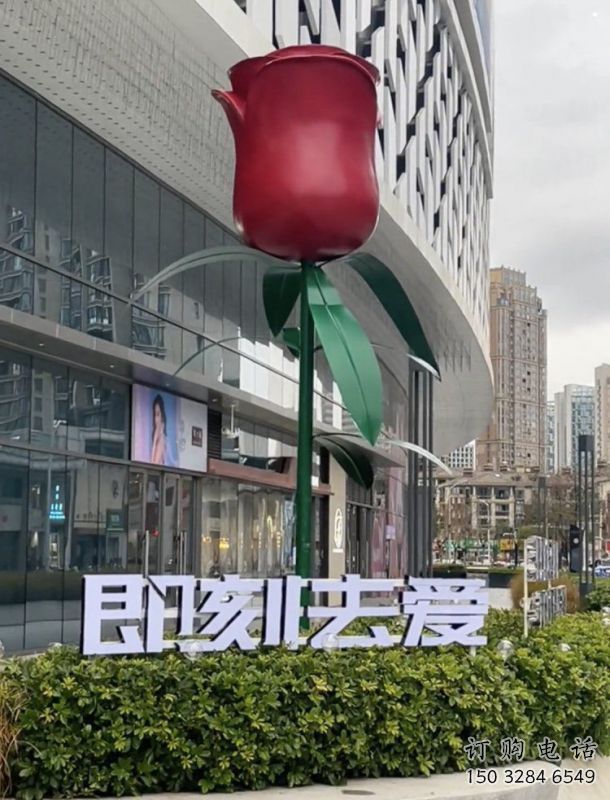 花朵月季雕塑制作常用，街道標(biāo)識(shí)，月季花朵雕塑制造商