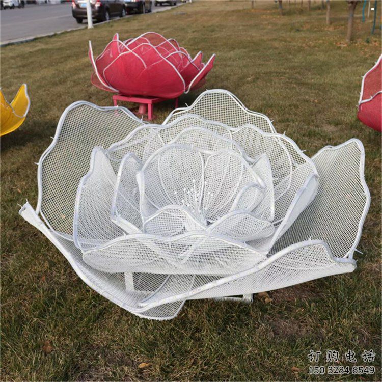 牡丹花雕塑供應，燈光雕塑，鏤空牡丹花雕塑定制廠家