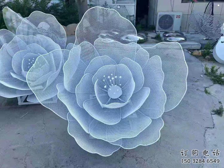 牡丹花雕塑生產(chǎn)，標(biāo)識雕塑，地產(chǎn)鏤空牡丹花雕塑優(yōu)選