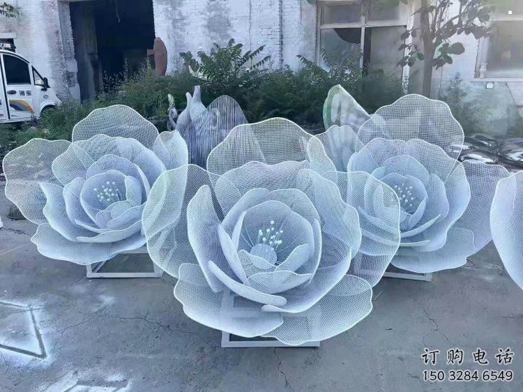 牡丹花雕塑精選，歐式風(fēng)格，門口鏤空牡丹花雕塑選定