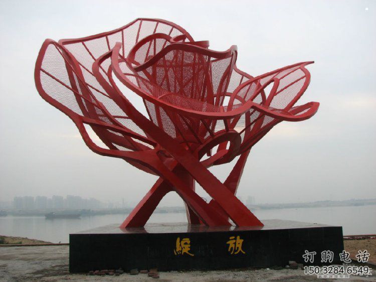 牡丹花雕塑工廠，多彩藝術(shù)，不銹鋼牡丹花雕塑供應(yīng)