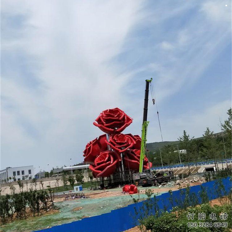 牡丹花雕塑制造，白鋼構(gòu)件，牡丹花花朵雕塑廠家提供