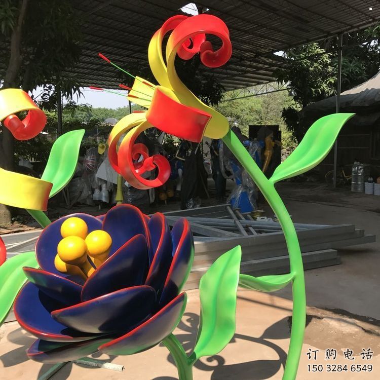 蘭花雕塑制造商，小區(qū)擺件，不銹鋼蘭花雕塑提供廠家