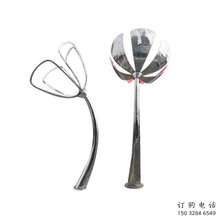 百合花雕塑承接，景區(qū)案例，不銹鋼百合花雕塑定制廠家