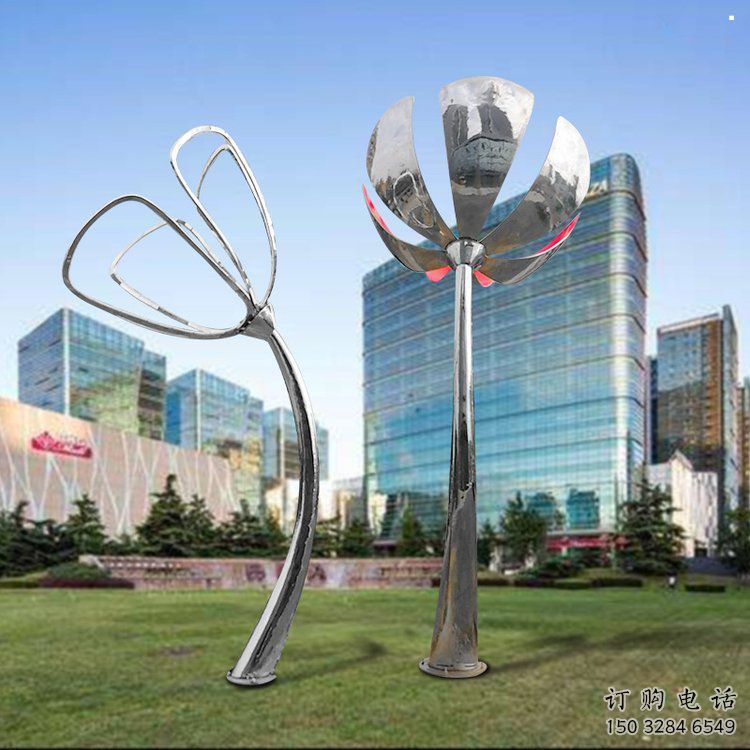 百合花雕塑通用，街景小品，不銹鋼百合花雕塑制造廠家