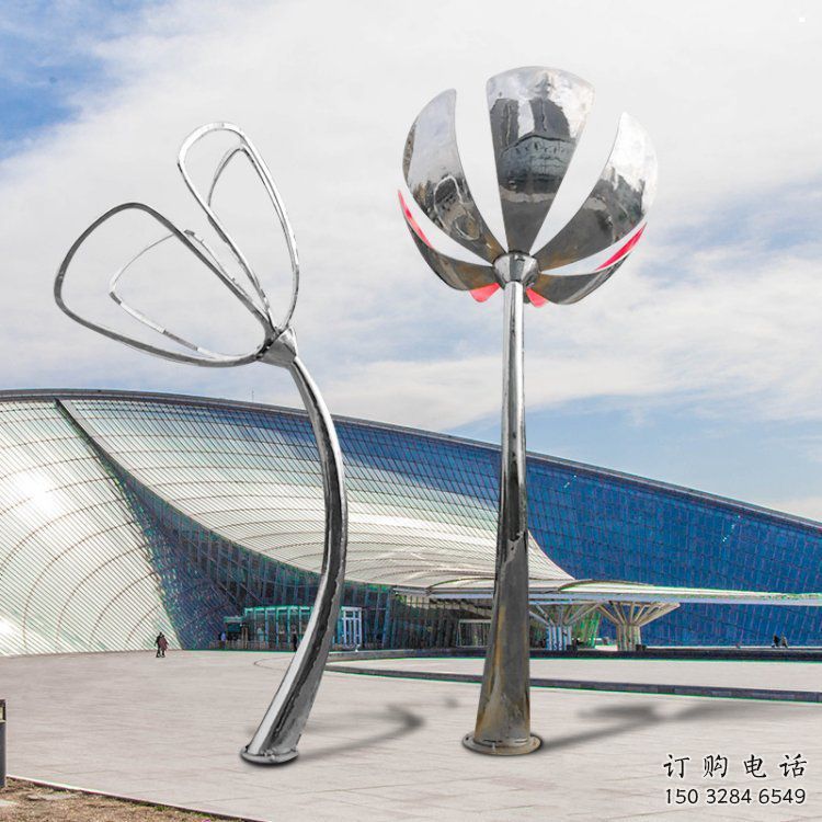 百合花雕塑造型供需，廣場(chǎng)雕塑，不銹鋼百合花雕塑選用