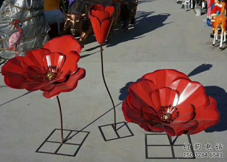 風(fēng)車花雕塑定價，地標(biāo)擺件，烤漆不銹鋼風(fēng)車花雕塑精選
