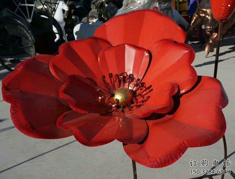 風(fēng)車花雕塑批發(fā)，烤漆工藝，不銹鋼風(fēng)車花雕塑承接