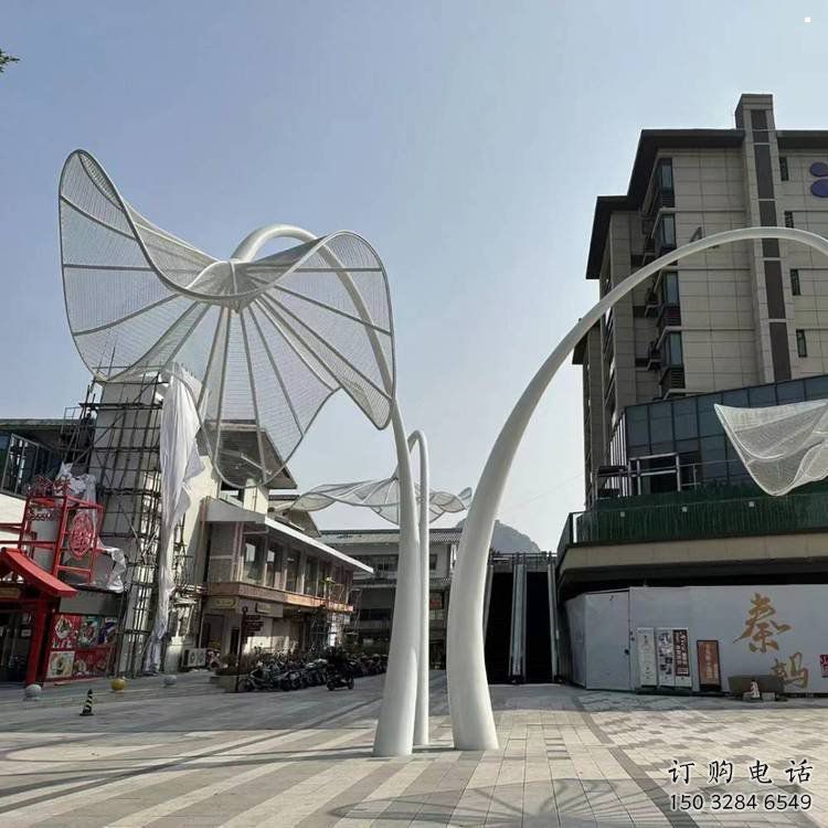 花傘雕塑承接，景觀雕塑，不銹鋼花傘雕塑定制廠家