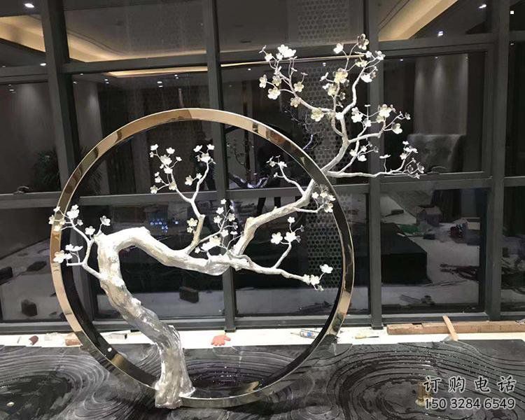 梅花雕塑選用，小區(qū)擺件，大型梅花雕塑批發(fā)