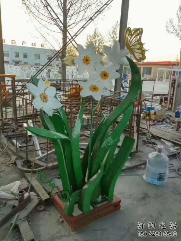 茉莉花雕塑廠家，白鋼構(gòu)件，不銹鋼茉莉花雕塑供求