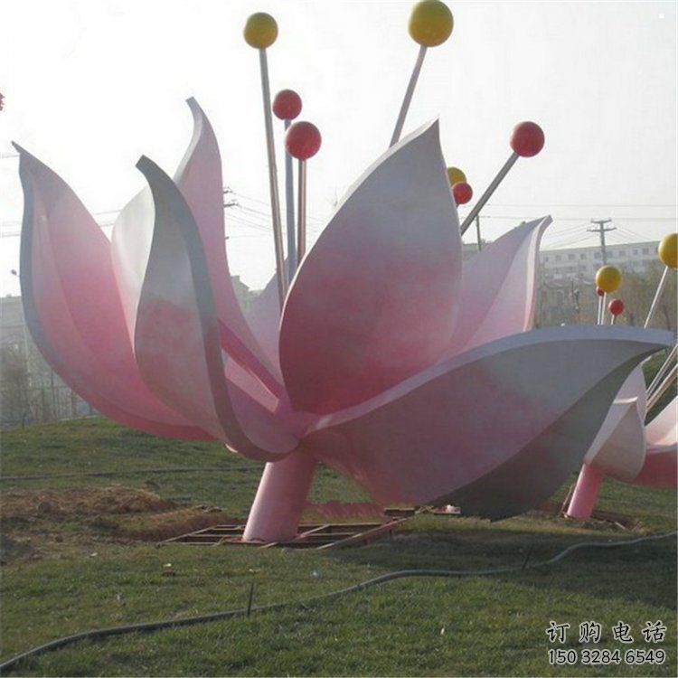 茉莉花雕塑供給，美陳雕塑，不銹鋼茉莉花雕塑廠家