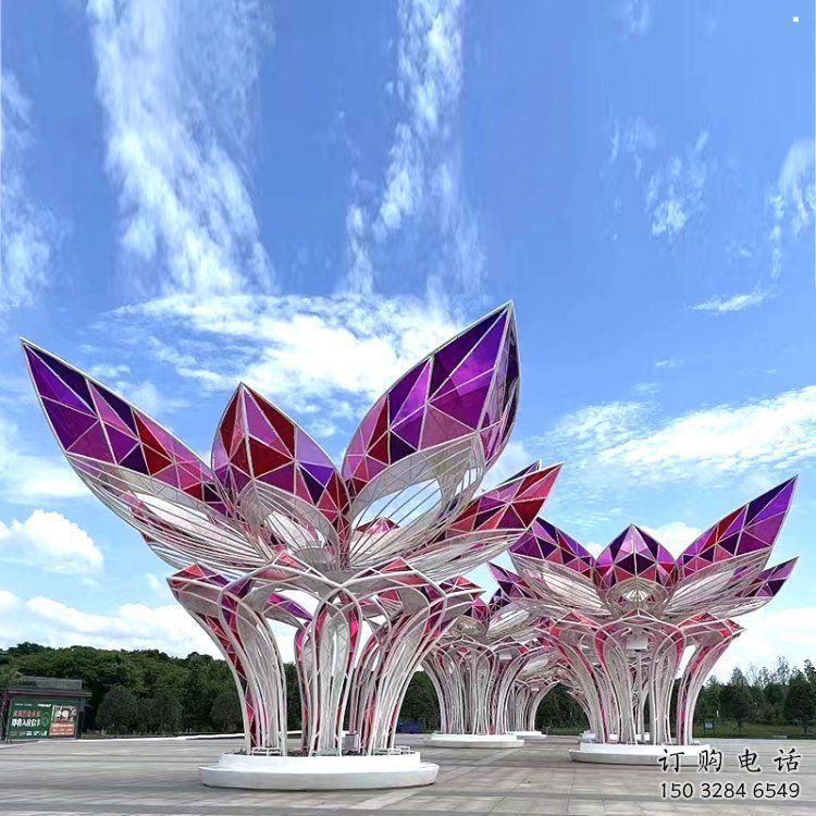 茉莉花雕塑觀賞型，公園小品，不銹鋼茉莉花雕塑廠家常用