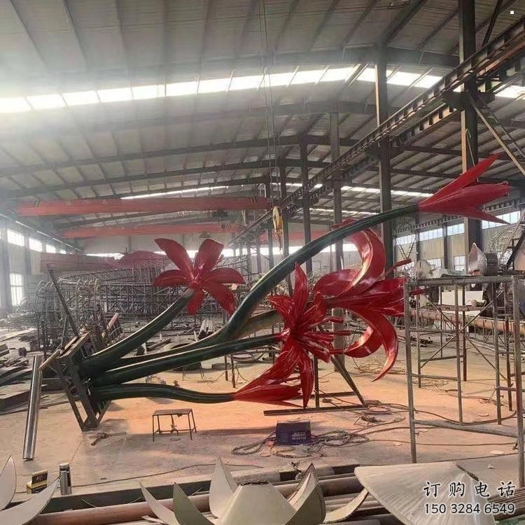 石榴花雕塑精品，標識雕塑，不銹鋼石榴花雕塑廠