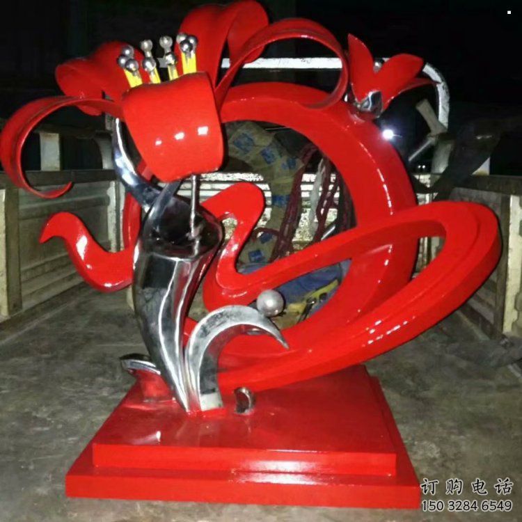 石榴花雕塑生產(chǎn)商，街頭藝術(shù)，不銹鋼石榴花雕塑精選