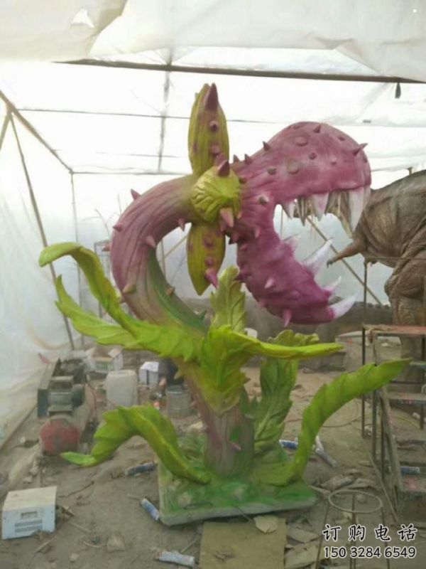 食人花雕制作，廣場系列，彩繪食人花雕塑優(yōu)選