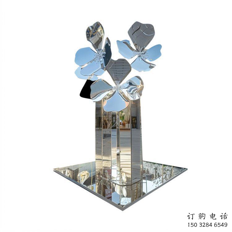 桃花雕塑供應(yīng)，圓雕體系，不銹鋼桃花雕塑制作廠家
