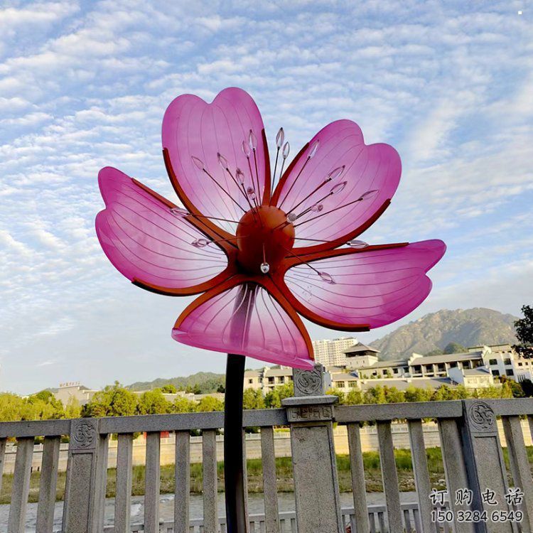 桃花雕塑生產(chǎn)廠家，村標(biāo)概念，烤漆桃花雕塑承接