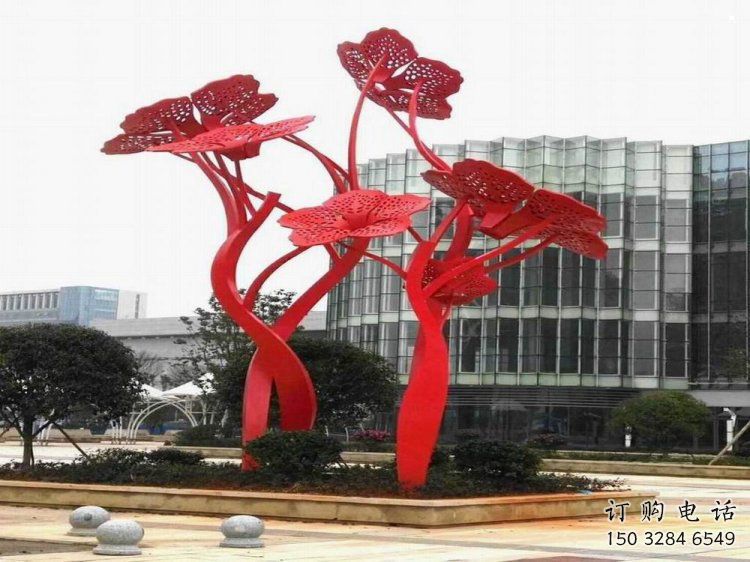 梧桐花雕塑標(biāo)準(zhǔn)，彩鋼制作，不銹鋼梧桐花雕塑優(yōu)價(jià)