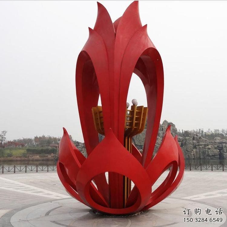 梧桐花雕塑點擊，地標擺件，不銹鋼梧桐花雕塑承接