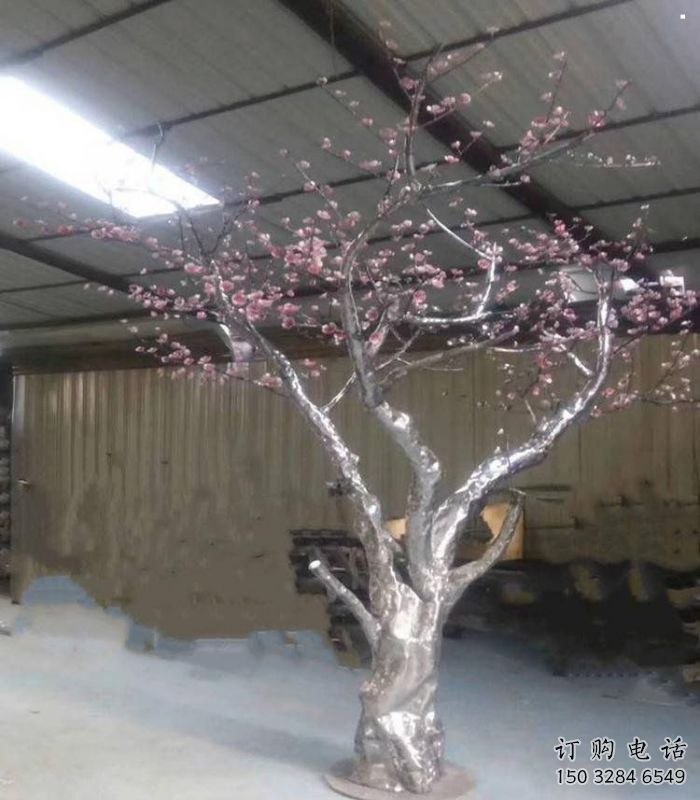 櫻花雕塑優(yōu)選，城市裝飾，不銹鋼櫻花雕塑訂做廠家