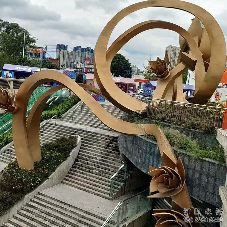 櫻花雕塑優(yōu)選，陸地?cái)[件，不銹鋼櫻花雕塑廠家