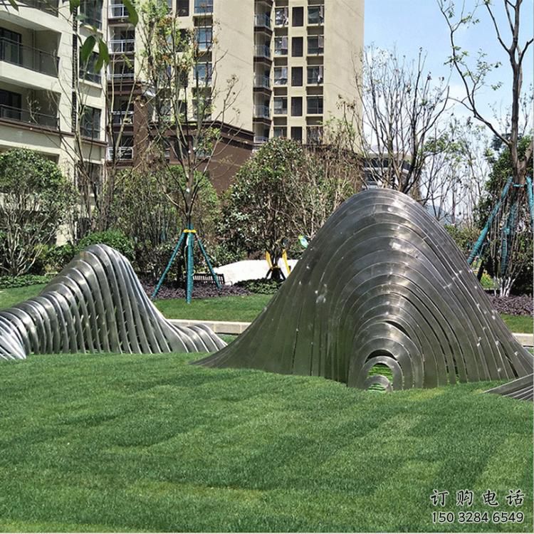 鋼絲假山雕塑，白鋼構(gòu)件，建筑假山雕塑制造廠家