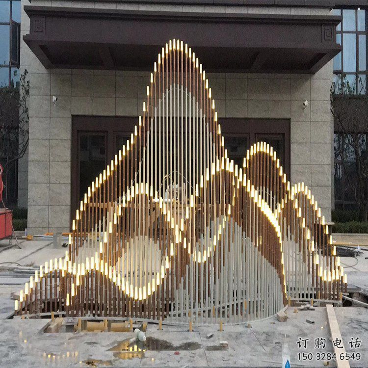 校園假山雕塑，拉絲景觀雕塑，公園主題
