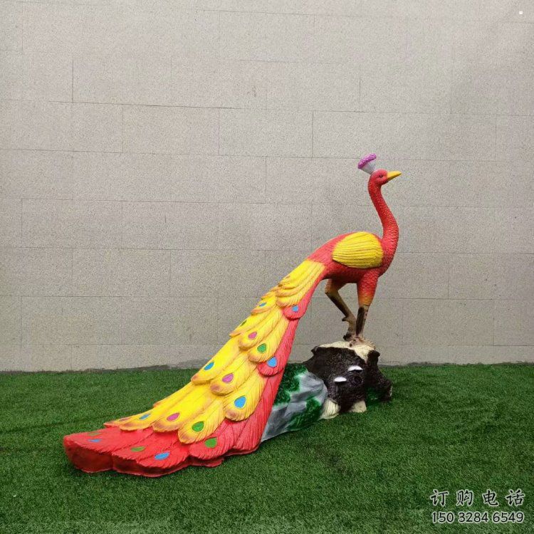 彩繪孔雀雕塑廠家通用，街頭雕塑，仿真孔雀雕塑標(biāo)準(zhǔn)