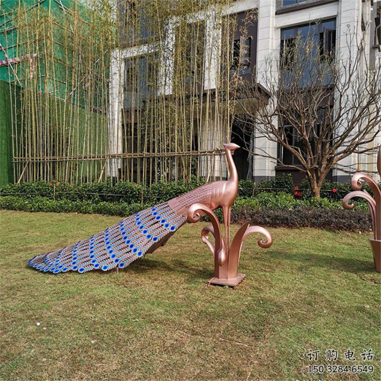 歐式孔雀雕塑生產(chǎn)，白鋼構(gòu)件，不銹鋼孔雀雕塑通用