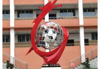 地球儀雕塑預定，校園雕塑，不銹鋼地球儀噴泉雕塑承接