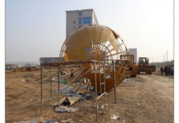 地球儀雕塑供求，白鋼構(gòu)件，烤漆地球儀雕塑制造廠家