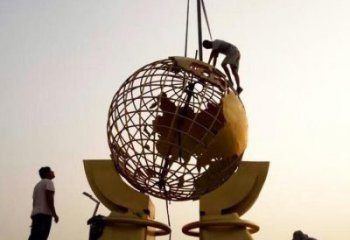 地球儀雕塑觀賞型，標識雕塑，安裝手托地球儀雕塑廠家