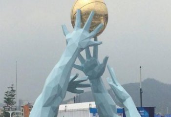 戶外地球儀擺放通用，陸地擺件，景觀手托地球儀雕塑優(yōu)選