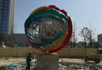 地球儀雕塑選用，多彩藝術(shù)，鏤空現(xiàn)代地球儀雕塑展品