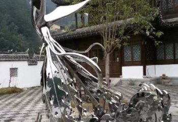 園林鳳凰雕塑供求，水景雕塑，不銹鋼鳳凰雕塑制造商