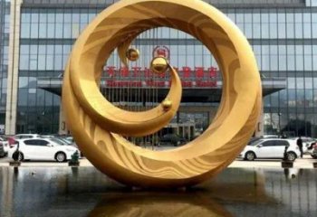 鳳凰雕塑制作選用，景區(qū)案例，圓環(huán)鳳凰雕塑制造商