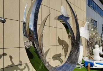 小鳳凰雕塑承接，景區(qū)案例，鳳凰圓環(huán)雕塑廠家
