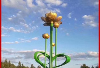 荷花雕塑供需，彩鋼制作，大型仿真荷花雕塑公司