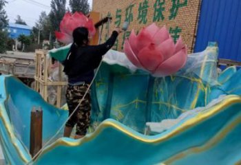 景觀荷花雕塑制造，歐式風(fēng)格，仿真荷花雕塑廠(chǎng)家定價(jià)