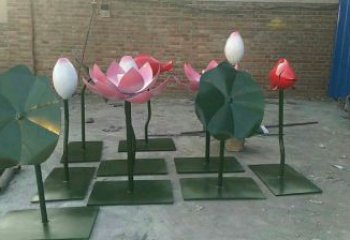 現(xiàn)代荷花雕塑定制，中式工藝，仿真荷花雕塑造型優(yōu)價(jià)
