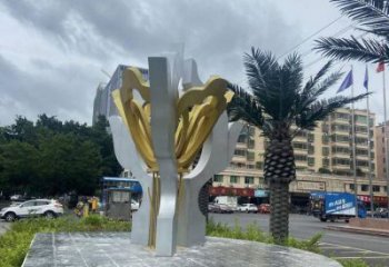 荷花雕塑廠家，街頭雕塑，不銹鋼荷花雕塑廠定價(jià)