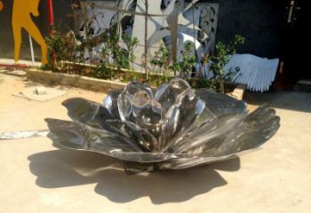 地產(chǎn)荷花雕塑定做，城區(qū)小品，景觀鏡面荷花雕塑定價(jià)