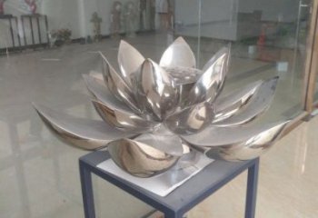 荷花雕塑觀賞型，公園小品，鏡面荷花雕塑廠家常用