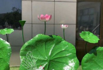 仿真荷葉雕塑廠家，植物美陳雕塑，景觀藝術(shù)建筑