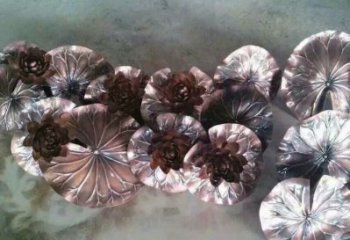 大型荷葉雕塑制作，花園小品，不銹鋼荷葉雕塑提供